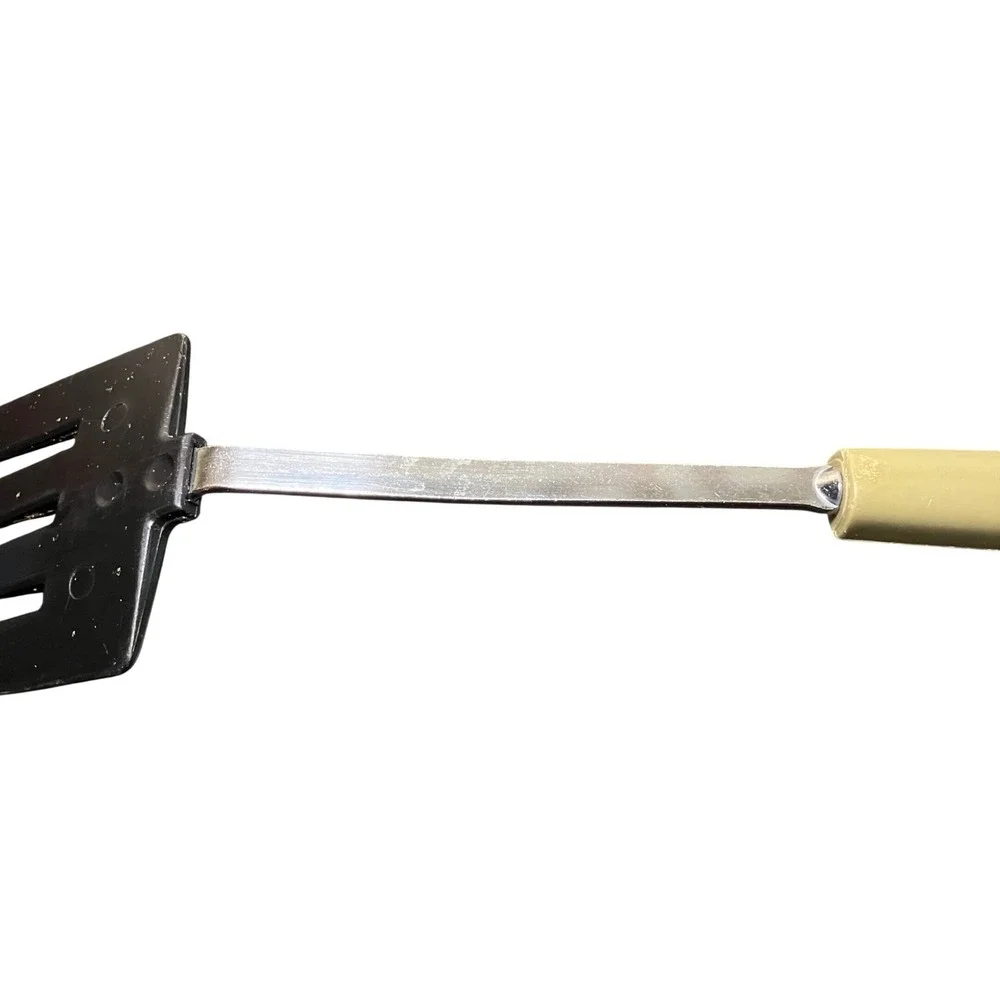 EKCO Slotted Spatula Kitchen Utensil Green  Handle Black Nylon USA Vintage